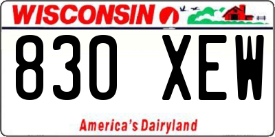 WI license plate 830XEW