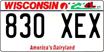 WI license plate 830XEX