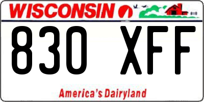 WI license plate 830XFF