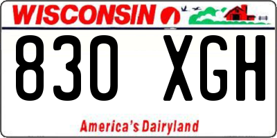 WI license plate 830XGH