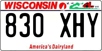 WI license plate 830XHY