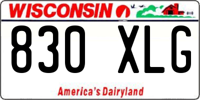 WI license plate 830XLG