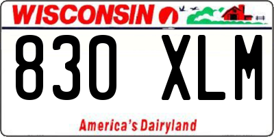 WI license plate 830XLM