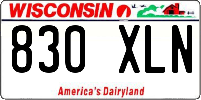 WI license plate 830XLN