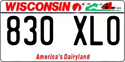 WI license plate 830XLO