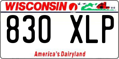 WI license plate 830XLP