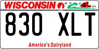 WI license plate 830XLT
