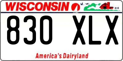 WI license plate 830XLX