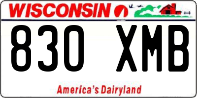 WI license plate 830XMB