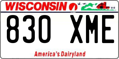 WI license plate 830XME