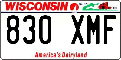 WI license plate 830XMF