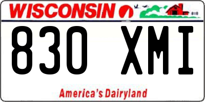 WI license plate 830XMI