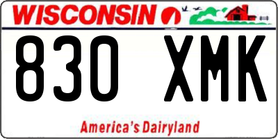 WI license plate 830XMK