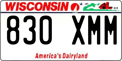 WI license plate 830XMM