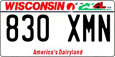 WI license plate 830XMN