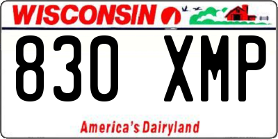 WI license plate 830XMP