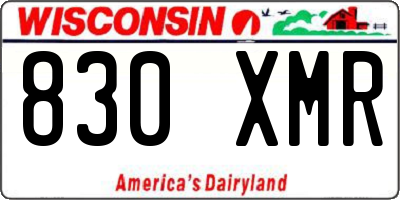 WI license plate 830XMR