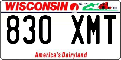 WI license plate 830XMT