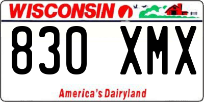 WI license plate 830XMX