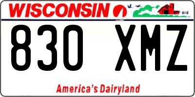 WI license plate 830XMZ