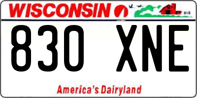 WI license plate 830XNE