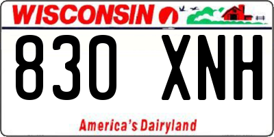 WI license plate 830XNH