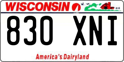 WI license plate 830XNI