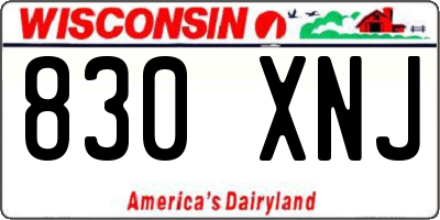 WI license plate 830XNJ