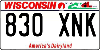 WI license plate 830XNK