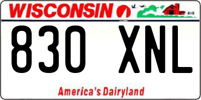 WI license plate 830XNL