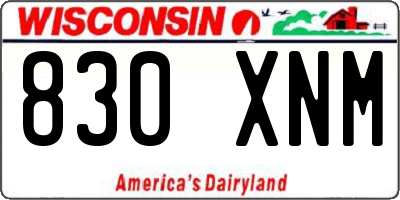 WI license plate 830XNM