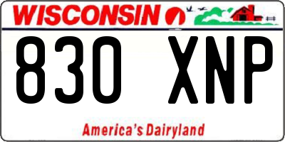 WI license plate 830XNP