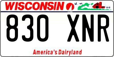 WI license plate 830XNR