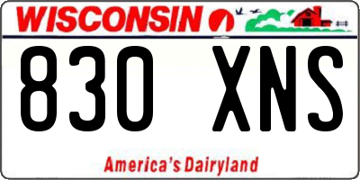 WI license plate 830XNS