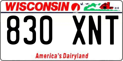 WI license plate 830XNT