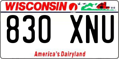 WI license plate 830XNU
