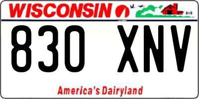 WI license plate 830XNV