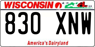 WI license plate 830XNW