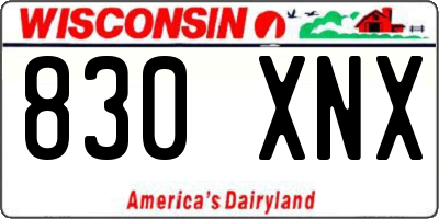 WI license plate 830XNX