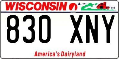 WI license plate 830XNY