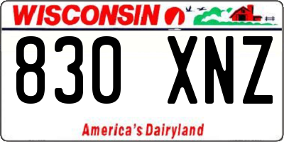 WI license plate 830XNZ
