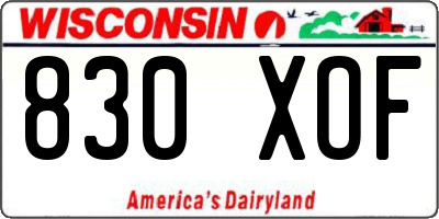 WI license plate 830XOF