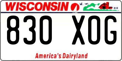 WI license plate 830XOG