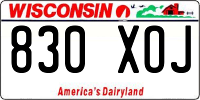 WI license plate 830XOJ