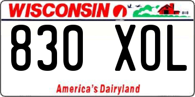 WI license plate 830XOL