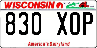 WI license plate 830XOP