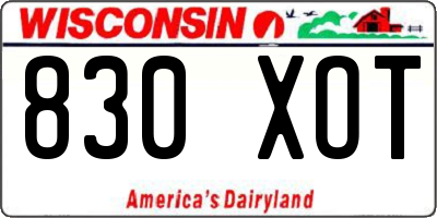 WI license plate 830XOT