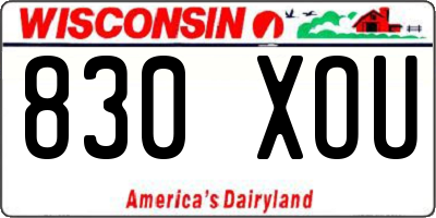 WI license plate 830XOU