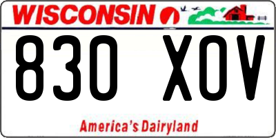 WI license plate 830XOV