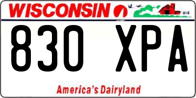 WI license plate 830XPA